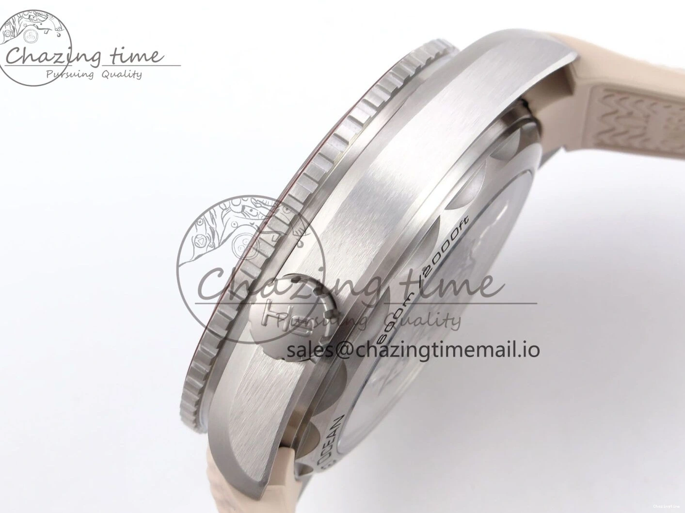 0323 Planet Ocean 43.5mm SS VSF 1:1 Best Edition Brown Bezel Sand Dial on Sand Rubber Strap A8900 Super Clone Neat 7710